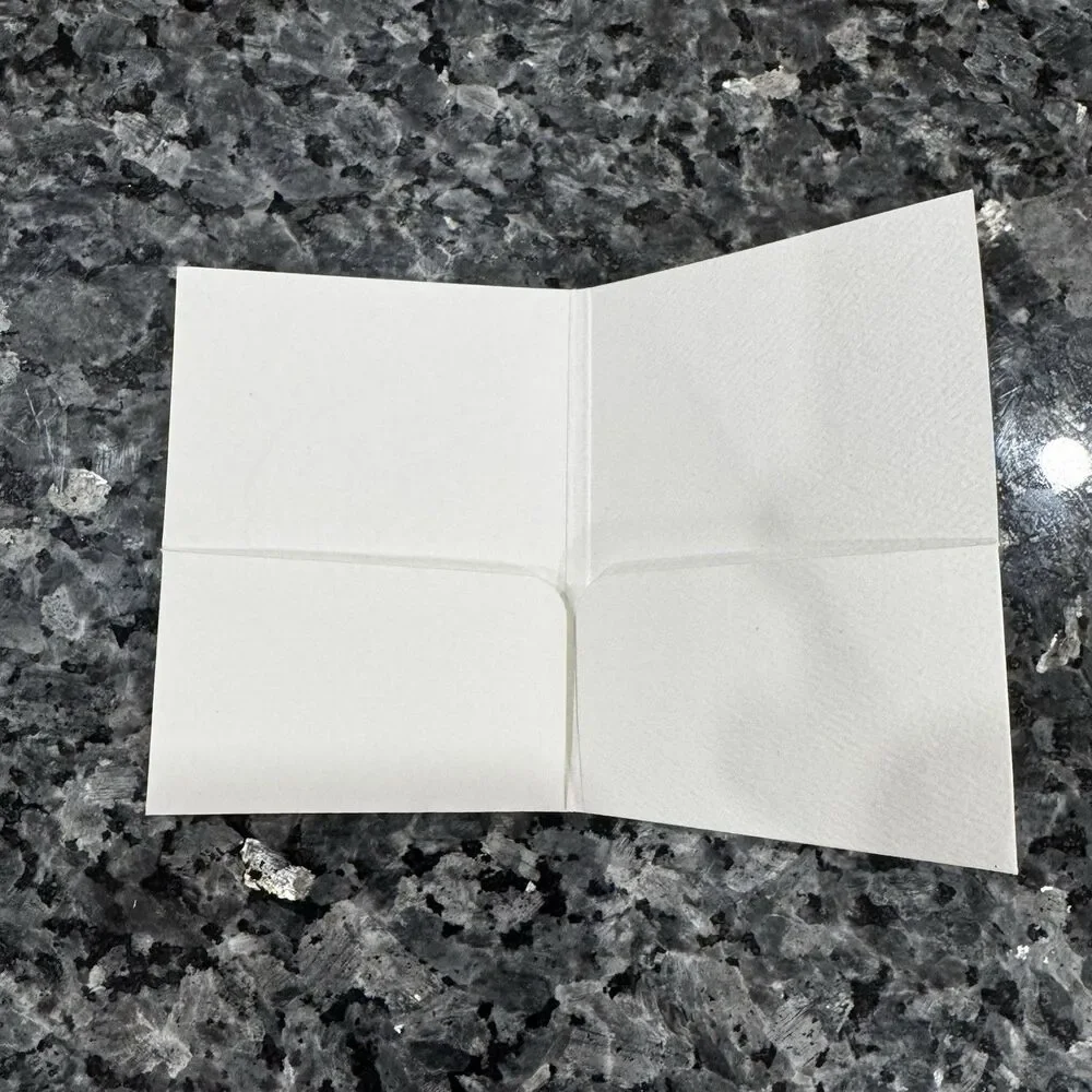 Authentic Chanel White Receipt Holder Emboss Camellia 4” X 3”